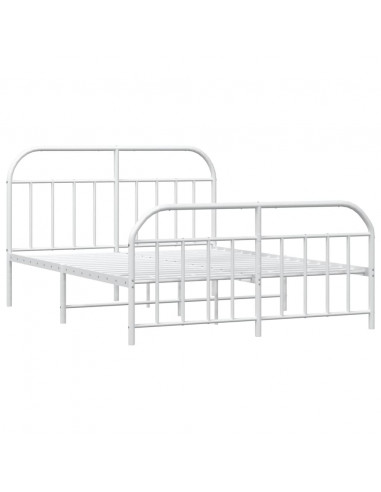 Giroletto con Testiera e Pediera Metallo Bianco 140x190 cm