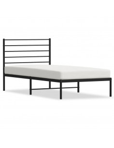 Giroletto con Testiera in Metallo Nero 100x190 cm 2