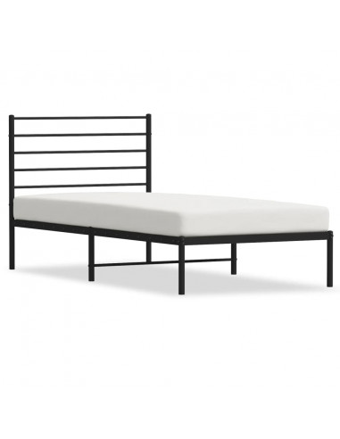 Giroletto con Testiera in Metallo Nero 100x190 cm