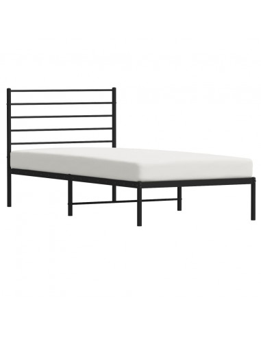 Giroletto con Testiera in Metallo Nero 100x190 cm