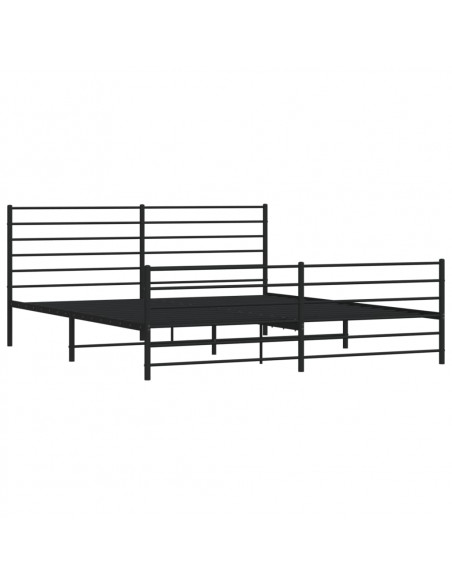 Giroletto con Testiera e Pediera Metallo Nero 193x203 cm