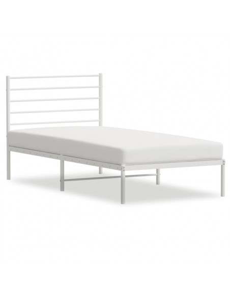 Giroletto con Testiera Metallo Bianco 100x190 cm