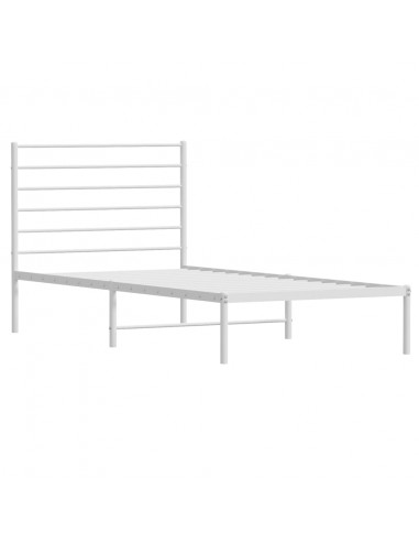 Giroletto con Testiera Metallo Bianco 100x190 cm