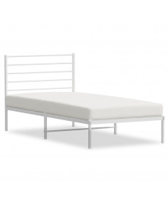 Giroletto con Testiera Metallo Bianco 100x200 cm 2