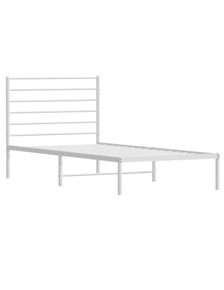 Giroletto con Testiera Metallo Bianco 100x200 cm