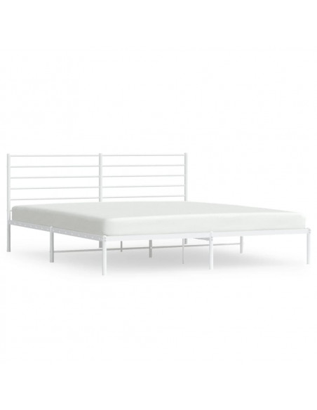 Giroletto con Testiera Metallo Bianco 183x213 cm
