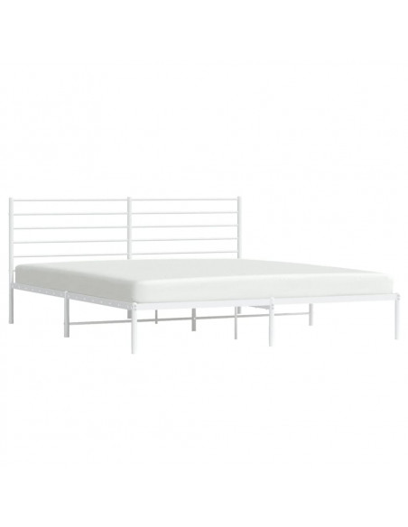Giroletto con Testiera Metallo Bianco 183x213 cm