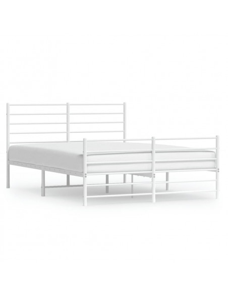 Giroletto con Testiera e Pediera Metallo Bianco 150x200 cm