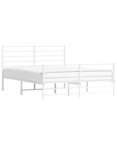 Giroletto con Testiera e Pediera Metallo Bianco 150x200 cm