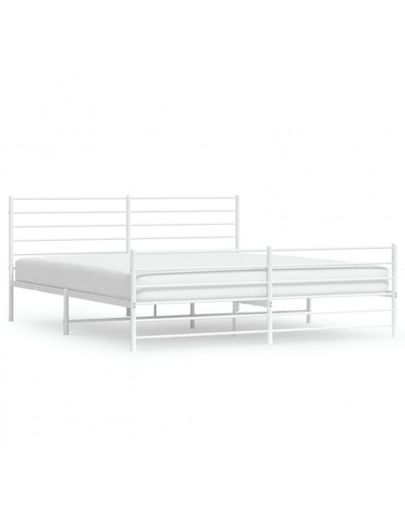 Giroletto con Testiera e Pediera Metallo Bianco 183x213 cm