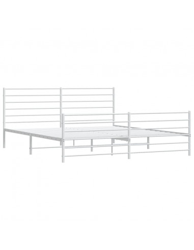 Giroletto con Testiera e Pediera Metallo Bianco 183x213 cm