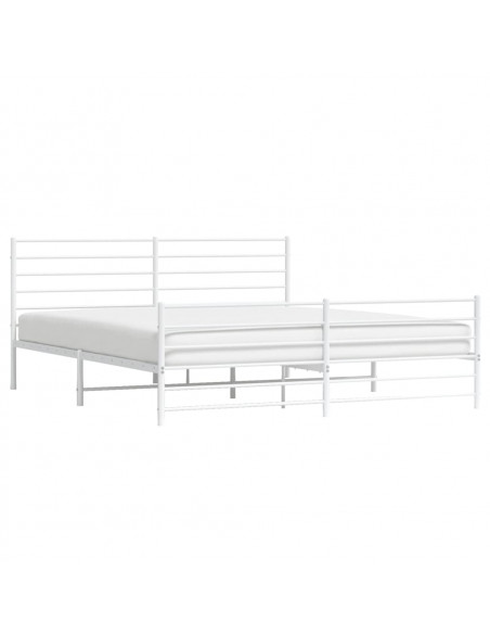 Giroletto con Testiera e Pediera Metallo Bianco 183x213 cm