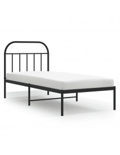 Giroletto con Testiera in Metallo Nero 90x190 cm 2