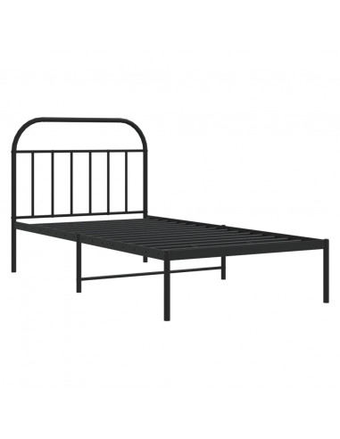 Giroletto con Testiera in Metallo Nero 107x203 cm