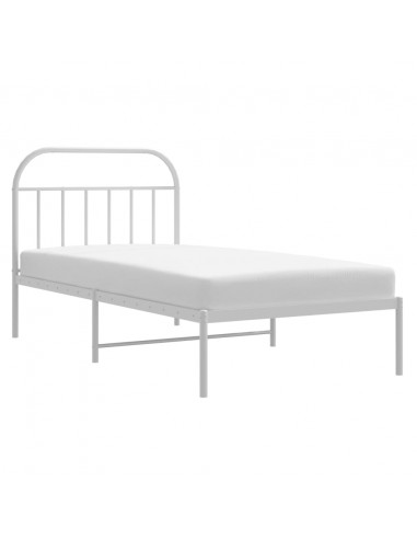 Giroletto con Testiera Metallo Bianco 107x203 cm