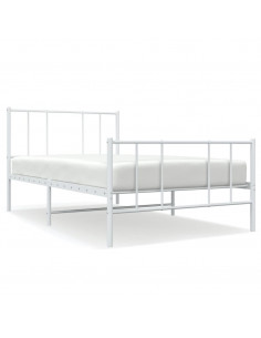 Giroletto con Testiera e Pediera Metallo Bianco 107x203 cm 2