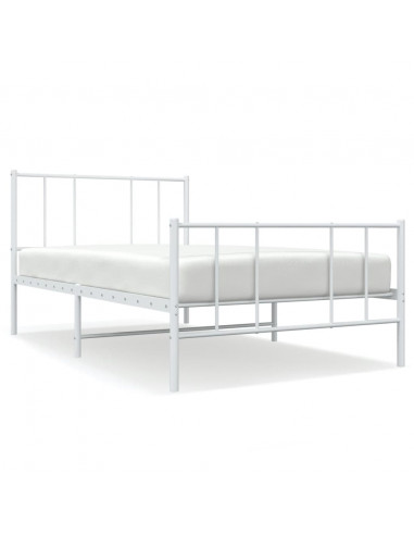 Giroletto con Testiera e Pediera Metallo Bianco 107x203 cm