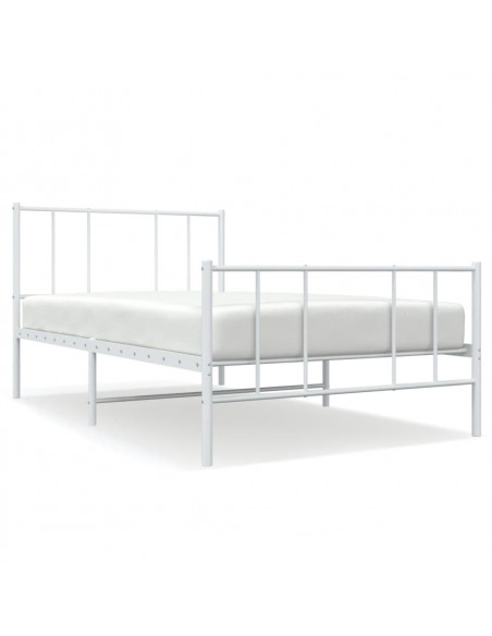 Giroletto con Testiera e Pediera Metallo Bianco 107x203 cm