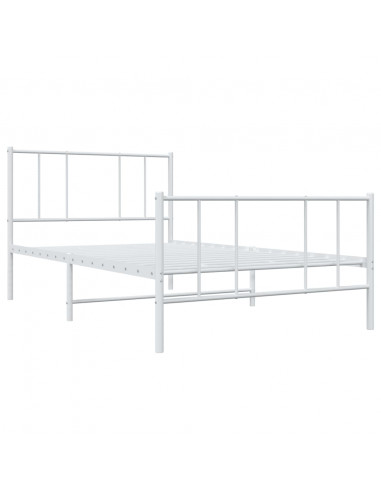 Giroletto con Testiera e Pediera Metallo Bianco 107x203 cm