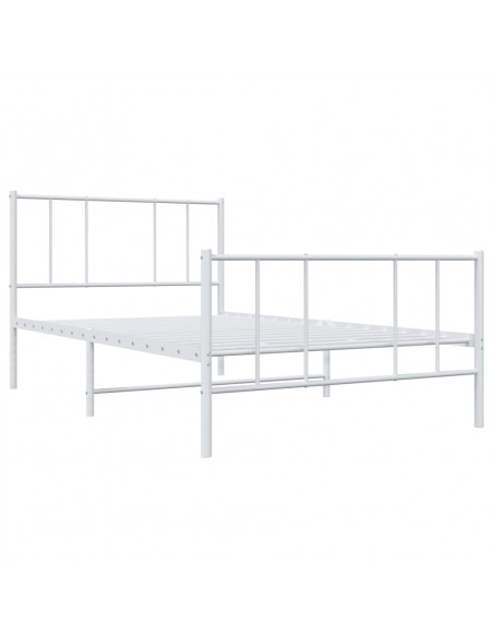 Giroletto con Testiera e Pediera Metallo Bianco 107x203 cm