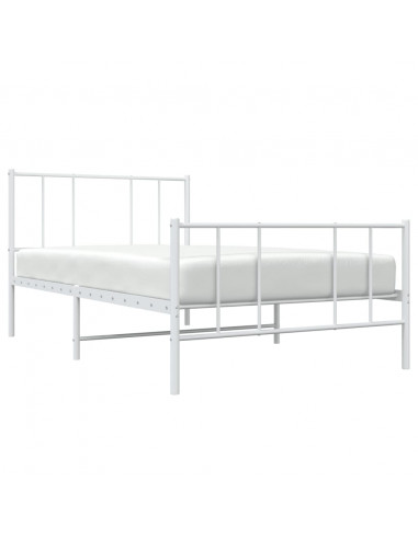 Giroletto con Testiera e Pediera Metallo Bianco 107x203 cm