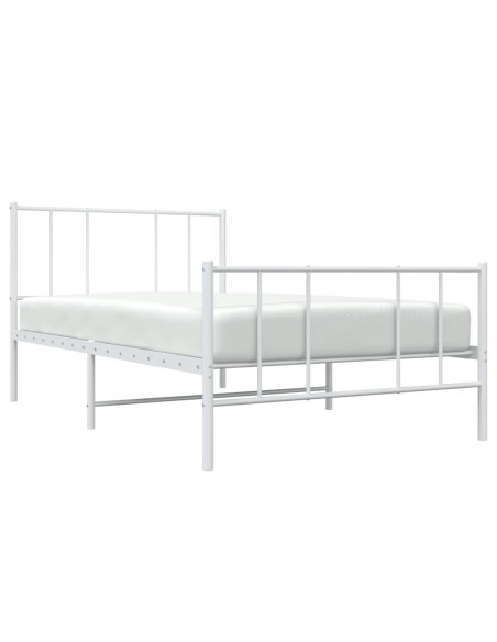 Giroletto con Testiera e Pediera Metallo Bianco 107x203 cm