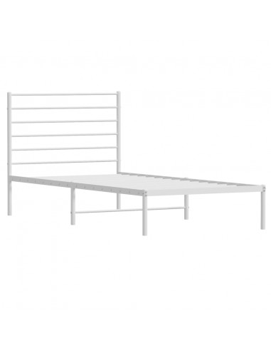 Giroletto con Testiera Metallo Bianco 75x190 cm