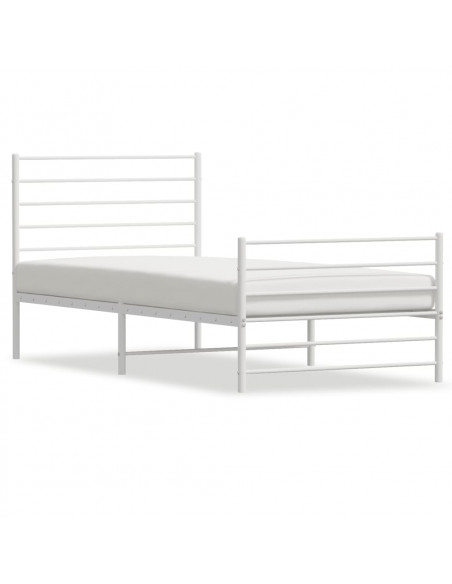 Giroletto con Testiera e Pediera Metallo Bianco 75x190 cm