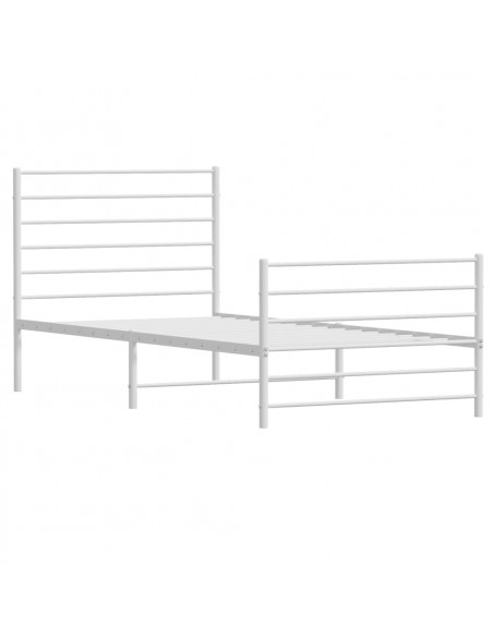 Giroletto con Testiera e Pediera Metallo Bianco 75x190 cm