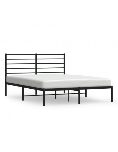 Giroletto con Testiera in Metallo Nero 135x190 cm