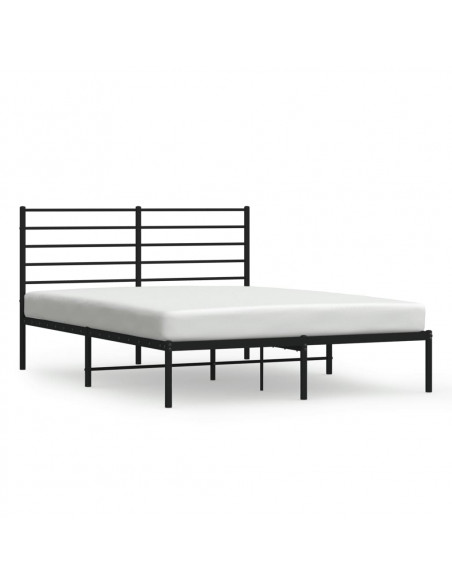Giroletto con Testiera in Metallo Nero 135x190 cm