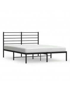 Giroletto con Testiera in Metallo Nero 140x190 cm 2