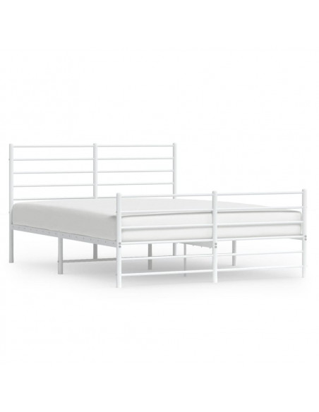 Giroletto con Testiera e Pediera Metallo Bianco 120x190 cm