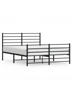 Giroletto con Testiera e Pediera Metallo Nero 135x190 cm 2