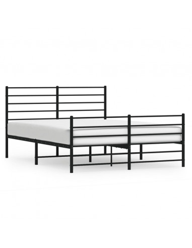 Giroletto con Testiera e Pediera Metallo Nero 135x190 cm