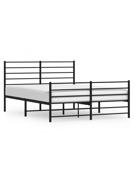 Giroletto con Testiera e Pediera Metallo Nero 135x190 cm