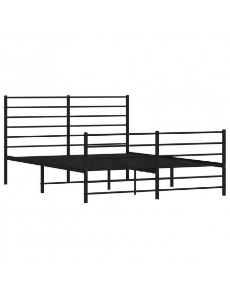 Giroletto con Testiera e Pediera Metallo Nero 135x190 cm