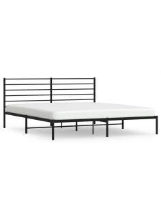 Giroletto con Testiera in Metallo Nero 180x200 cm 2