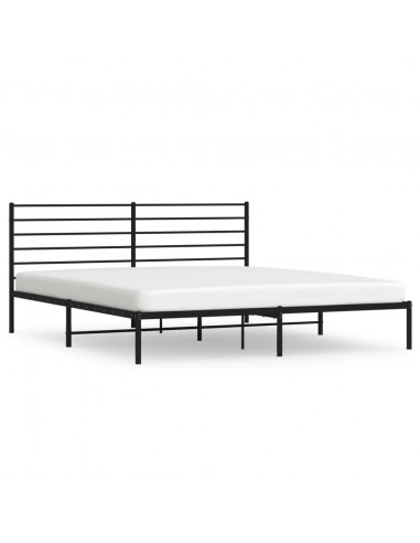 Giroletto con Testiera in Metallo Nero 180x200 cm