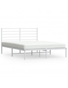 Giroletto con Testiera Metallo Bianco 135x190 cm 2