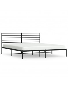 Giroletto con Testiera in Metallo Nero 200x200 cm 2