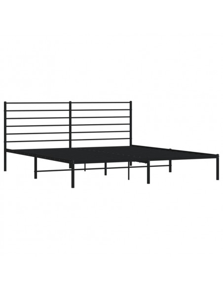 Giroletto con Testiera in Metallo Nero 200x200 cm