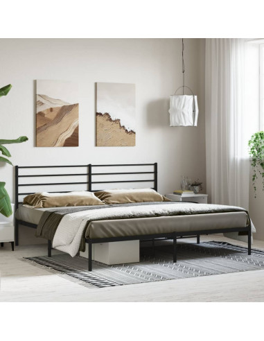 Giroletto con Testiera in Metallo Nero 200x200 cm