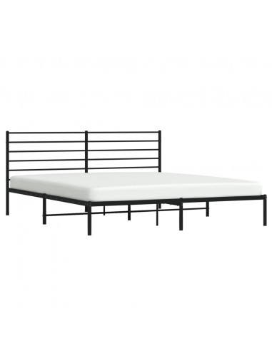 Giroletto con Testiera in Metallo Nero 200x200 cm