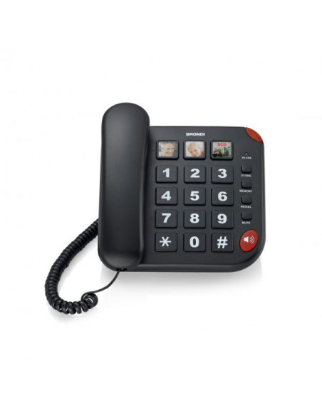 Brondi BRAVO 15 Telefono analogico Nero Identificatore di chiamata