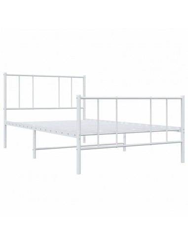 Giroletto con Testiera e Pediera Metallo Bianco 75x190 cm