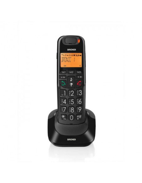 Brondi Bravo Bright Telefono DECT Nero Identificatore di chiamata