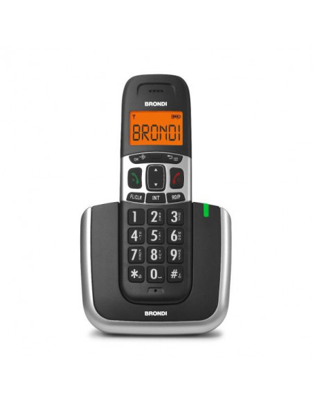 Brondi Bravo Platinum Telefono DECT Nero, Argento