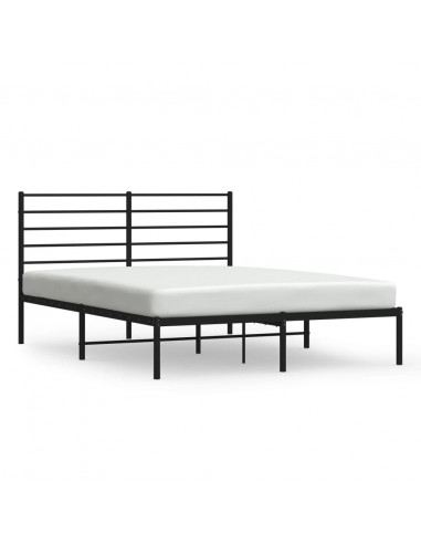 Giroletto con Testiera in Metallo Nero 140x200 cm