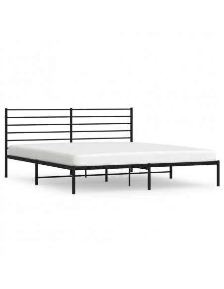 Giroletto con Testiera in Metallo Nero 183x213 cm